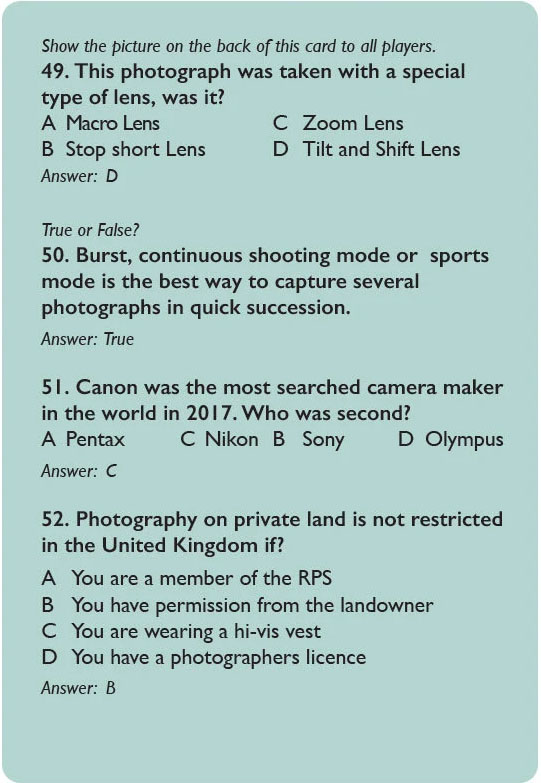 Photographers Trivial Pursuit Level 1 